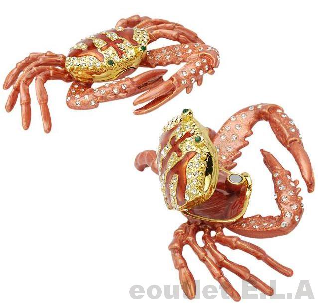 99mm SWAROVSKI CRYSTALS CRAB JEWELLERY BOX